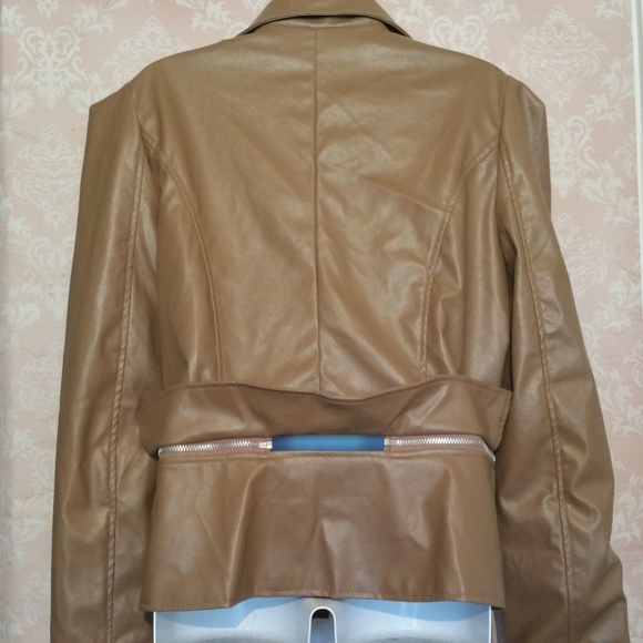 New Light‎ Womens Moto Jacket Vogue Lapel Long - Picture 4 of 8